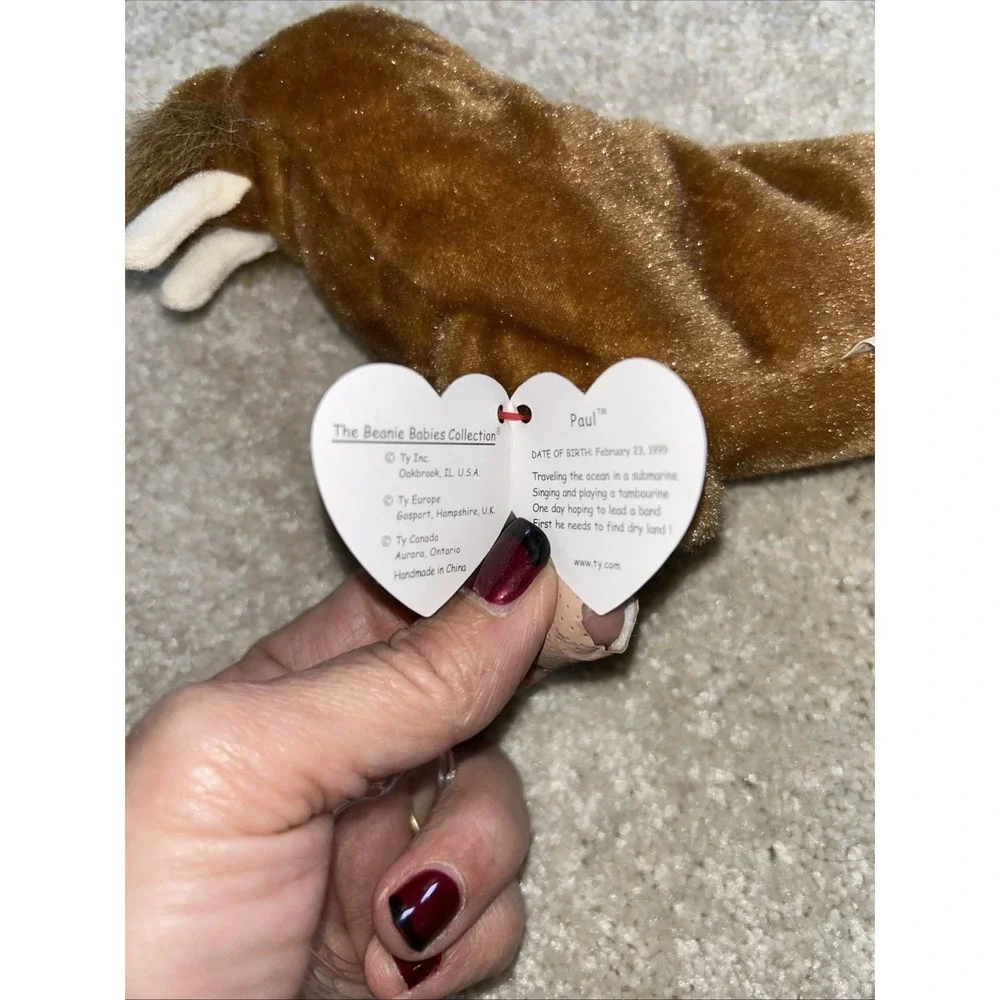 *RARE* Retired Ty Beanie Baby 1999 Paul the Walrus MINT‎ w/tags - Tag Errors
